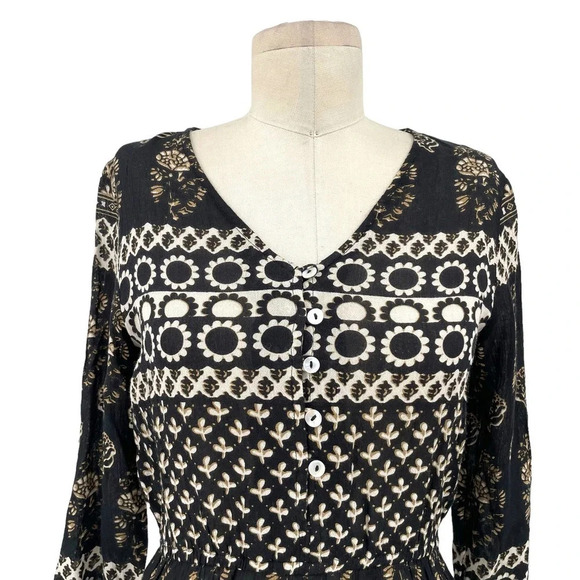 Raga The Remington Romper Black‎ Bohemian Print Size XS - Picture 3 of 10